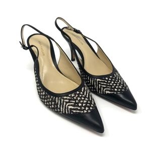 Ann Taylor Calf Hair Slingback Kitten Heels